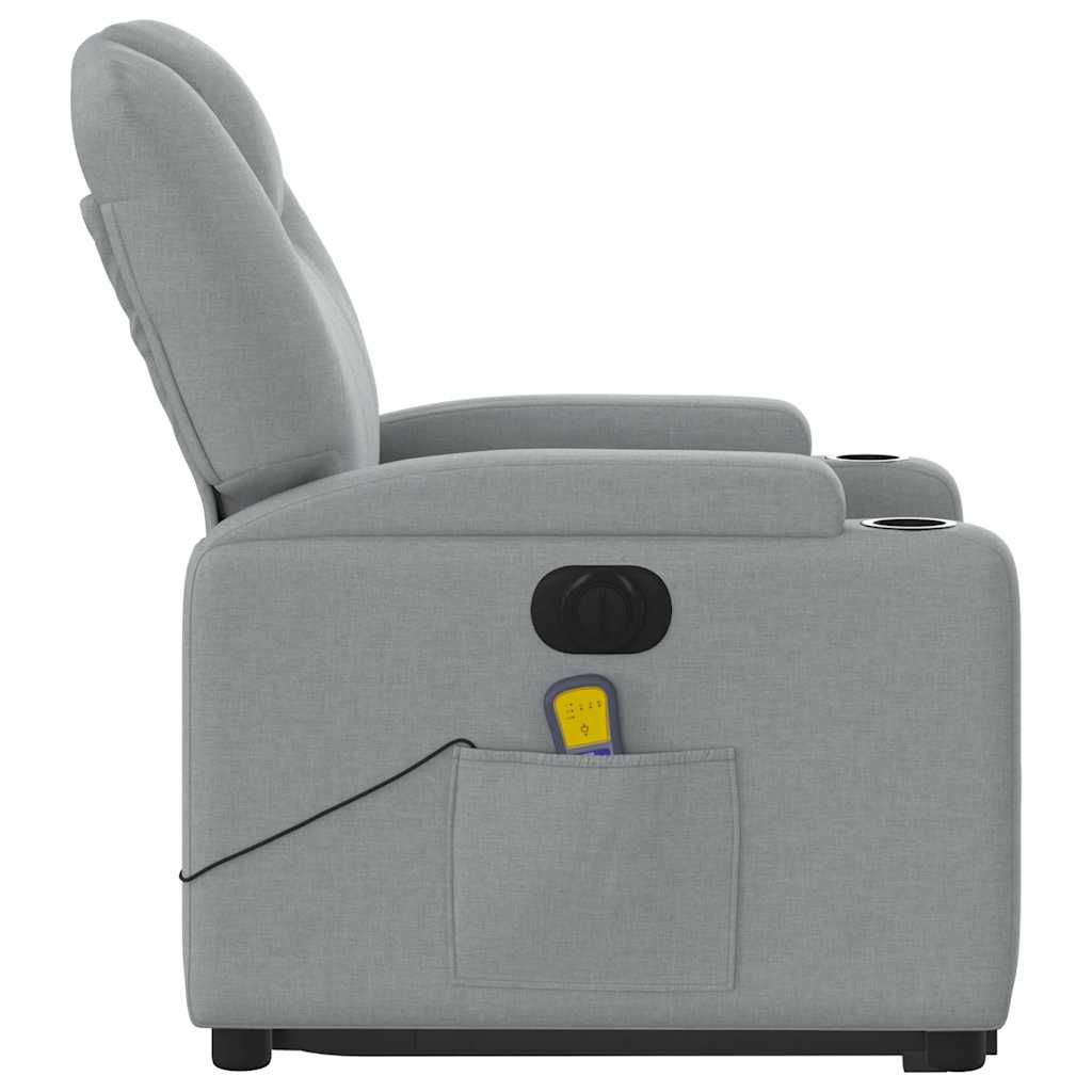 Fauteuil inclinable de massage électrique Gris clair Tissu - XIOS