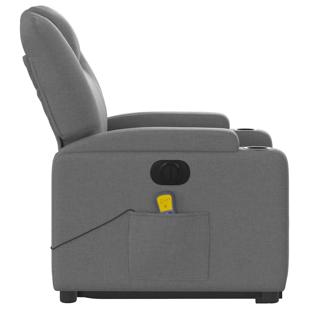 Fauteuil inclinable de massage électrique Gris foncé Tissu