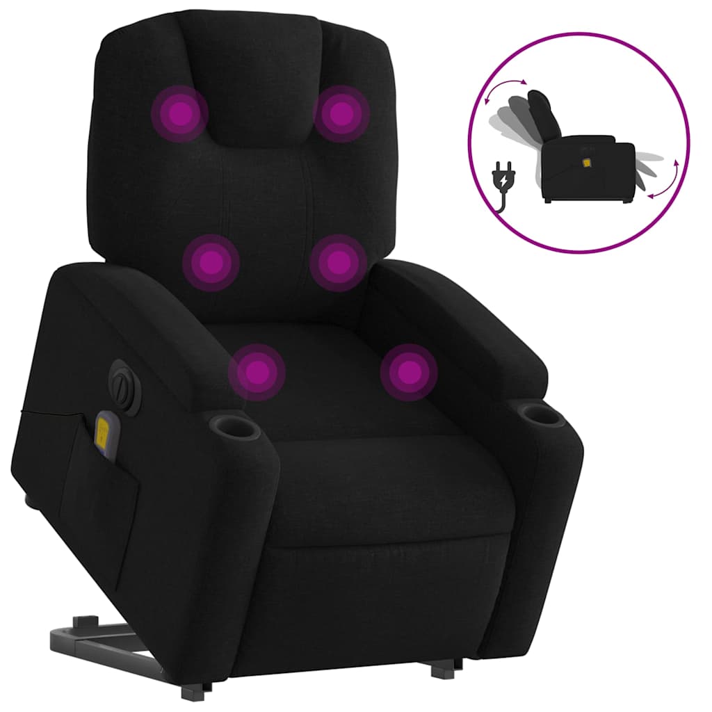 Fauteuil inclinable de massage électrique Noir Tissu - XIOS
