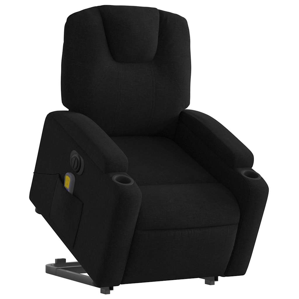 Fauteuil inclinable de massage électrique Noir Tissu