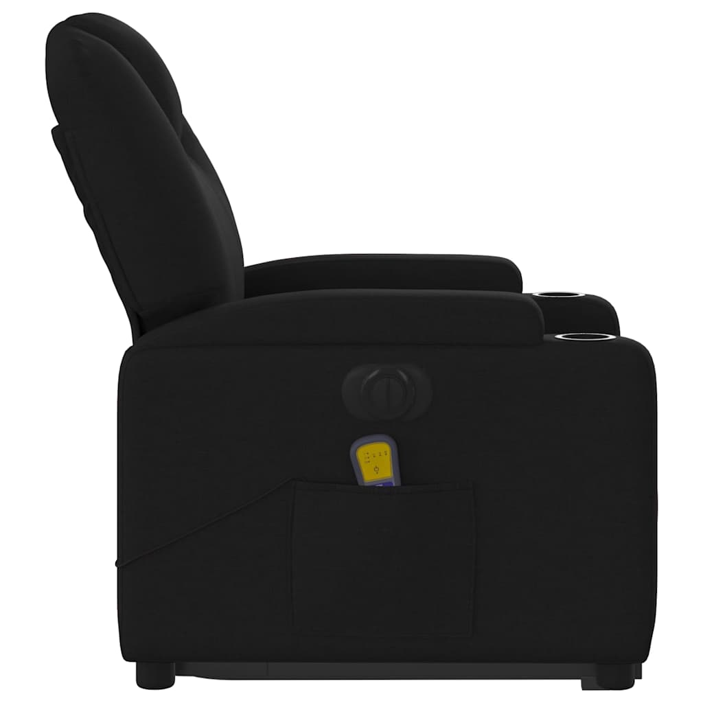 Fauteuil inclinable de massage électrique Noir Tissu
