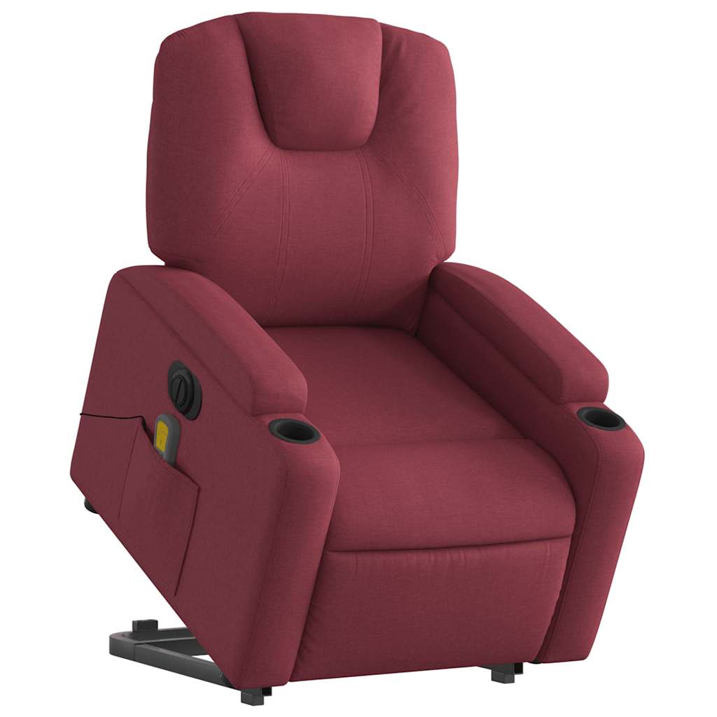 Fauteuil inclinable de massage électrique Rouge bordeaux Tissu