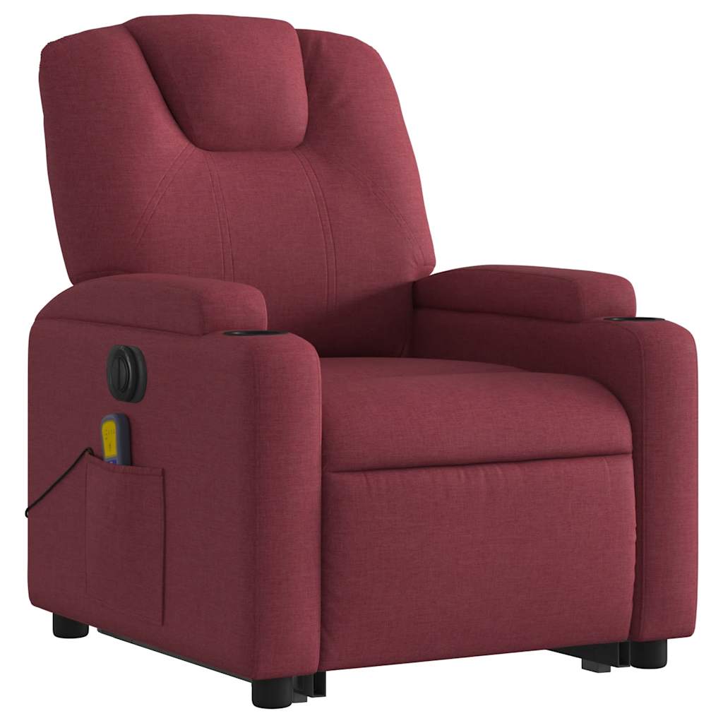 Fauteuil inclinable de massage électrique Rouge bordeaux Tissu - XIOS