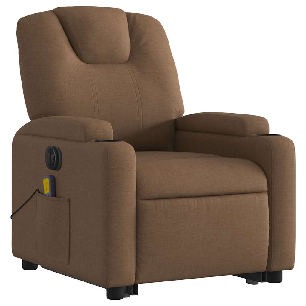 Fauteuil inclinable de massage électrique Marron Tissu - XIOS