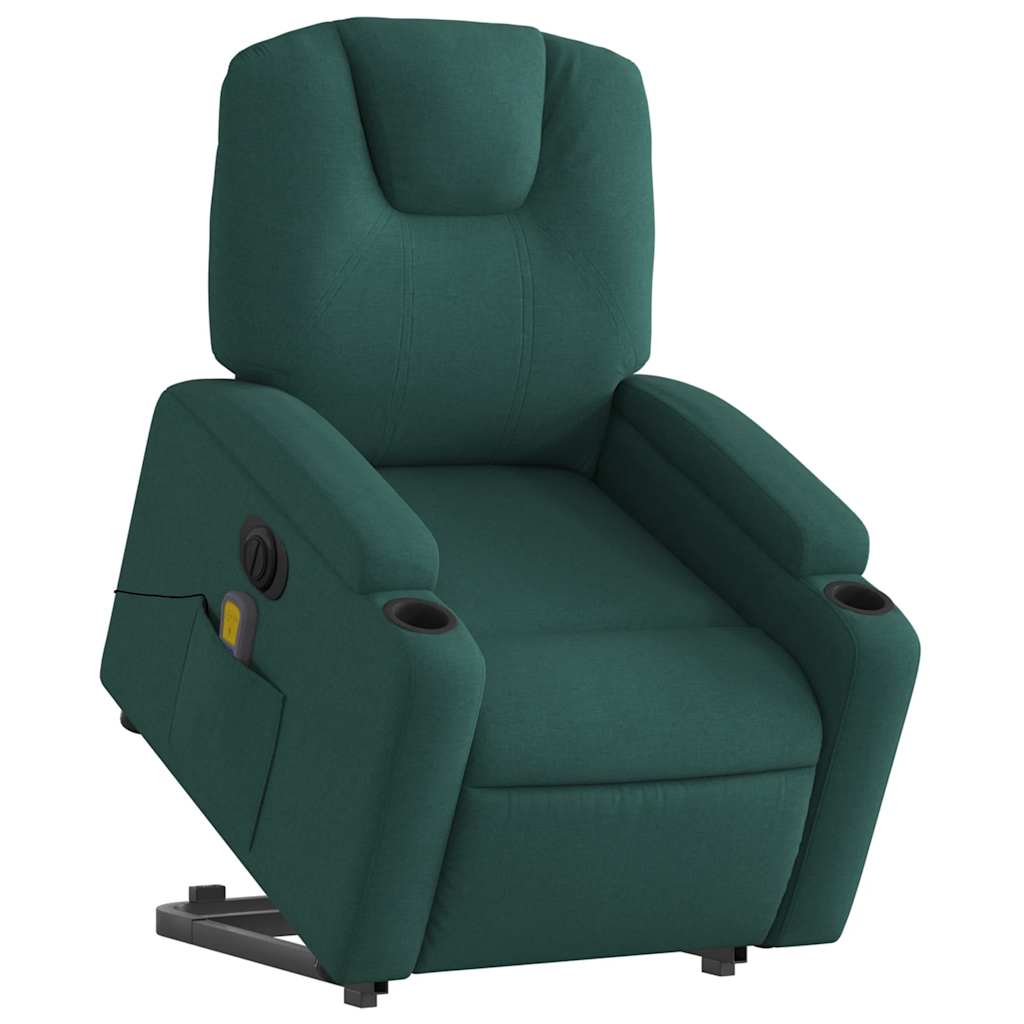 Fauteuil inclinable de massage électrique Vert foncé Tissu - XIOS