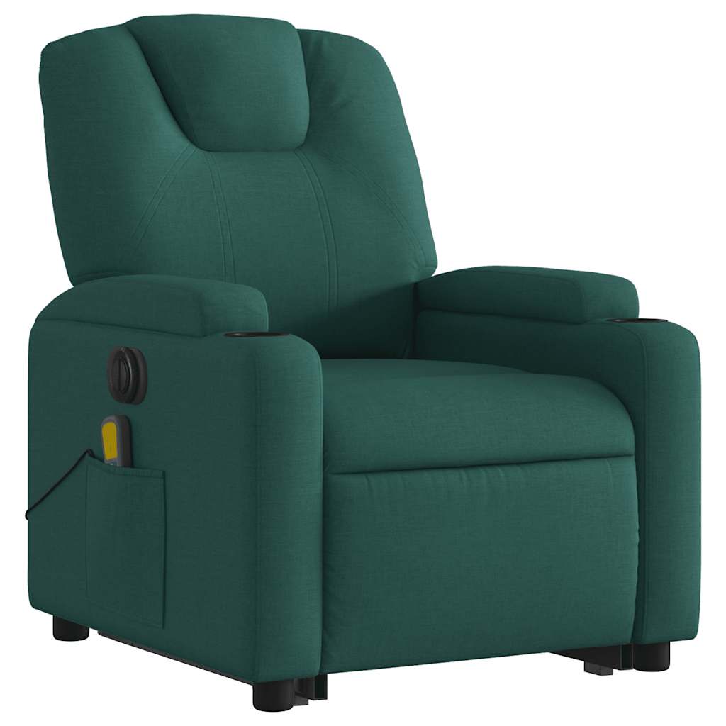 Fauteuil inclinable de massage électrique Vert foncé Tissu - XIOS