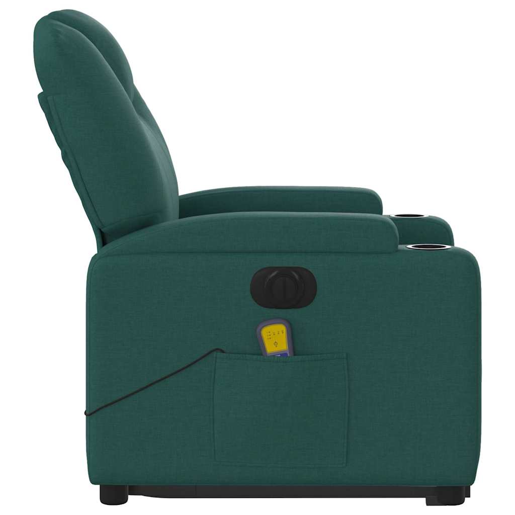 Fauteuil inclinable de massage électrique Vert foncé Tissu - XIOS