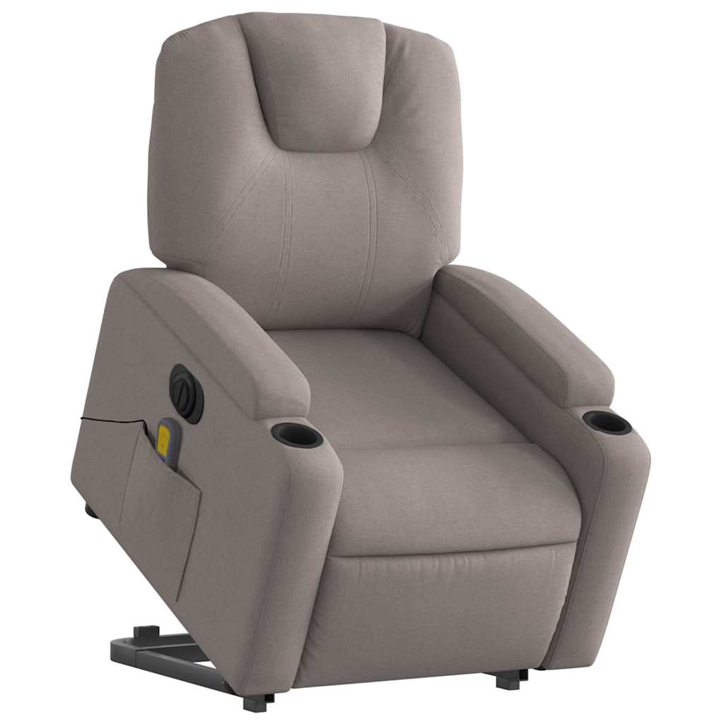 Fauteuil inclinable de massage électrique Taupe Tissu - XIOS