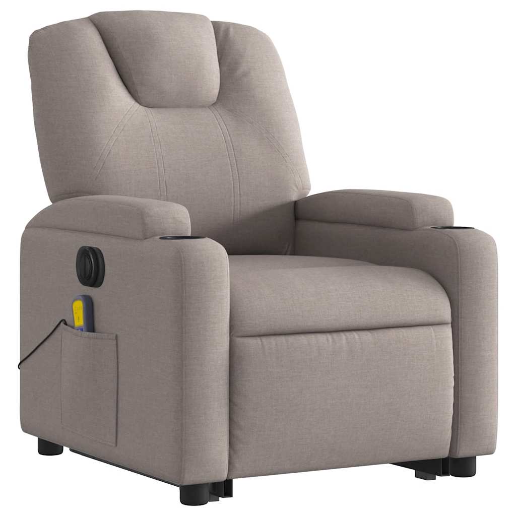 Fauteuil inclinable de massage électrique Taupe Tissu - XIOS