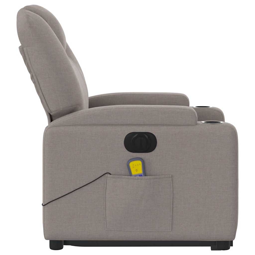 Fauteuil inclinable de massage électrique Taupe Tissu - XIOS