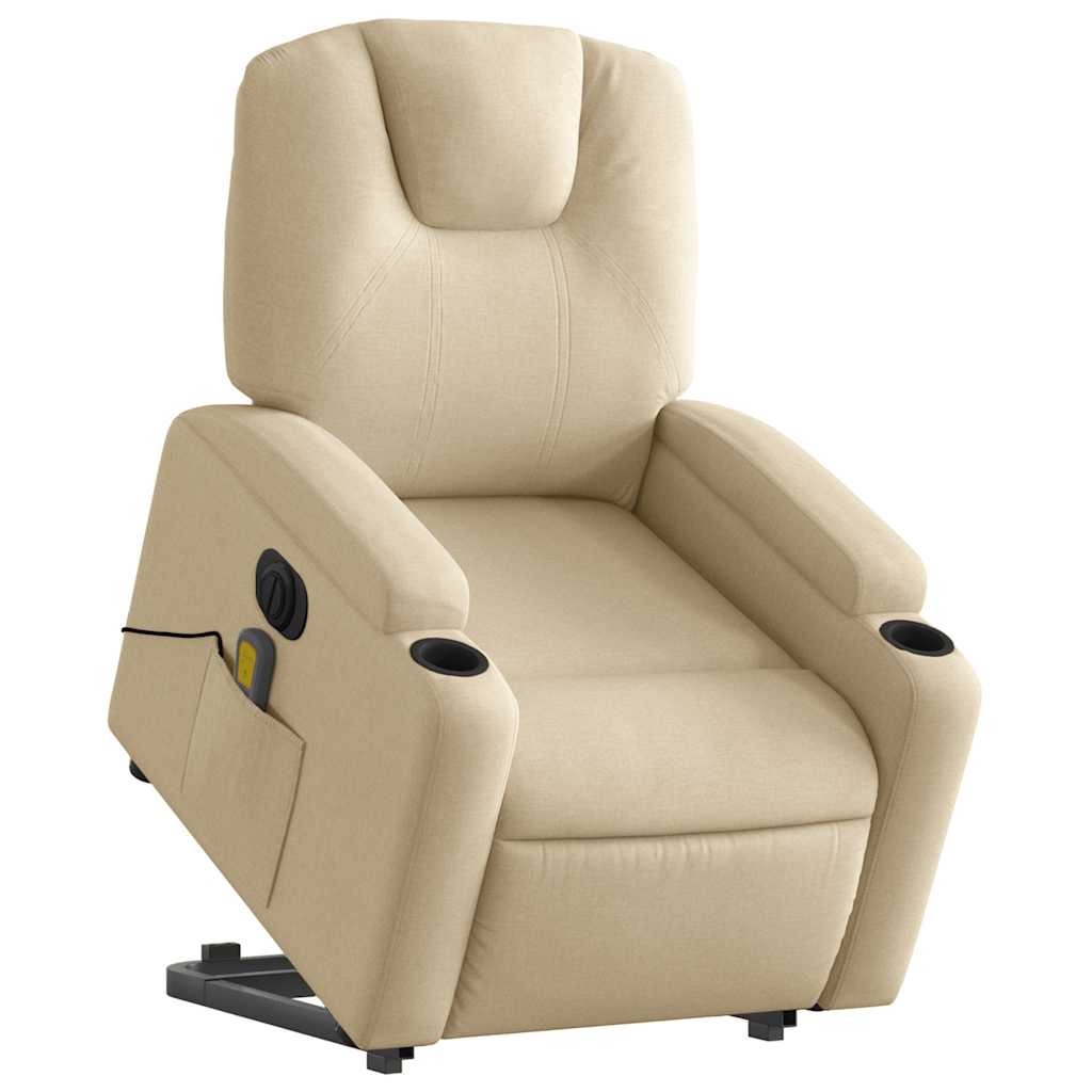 Fauteuil inclinable de massage électrique Crème Tissu - XIOS