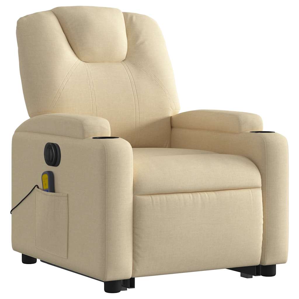 Fauteuil inclinable de massage électrique Crème Tissu - XIOS