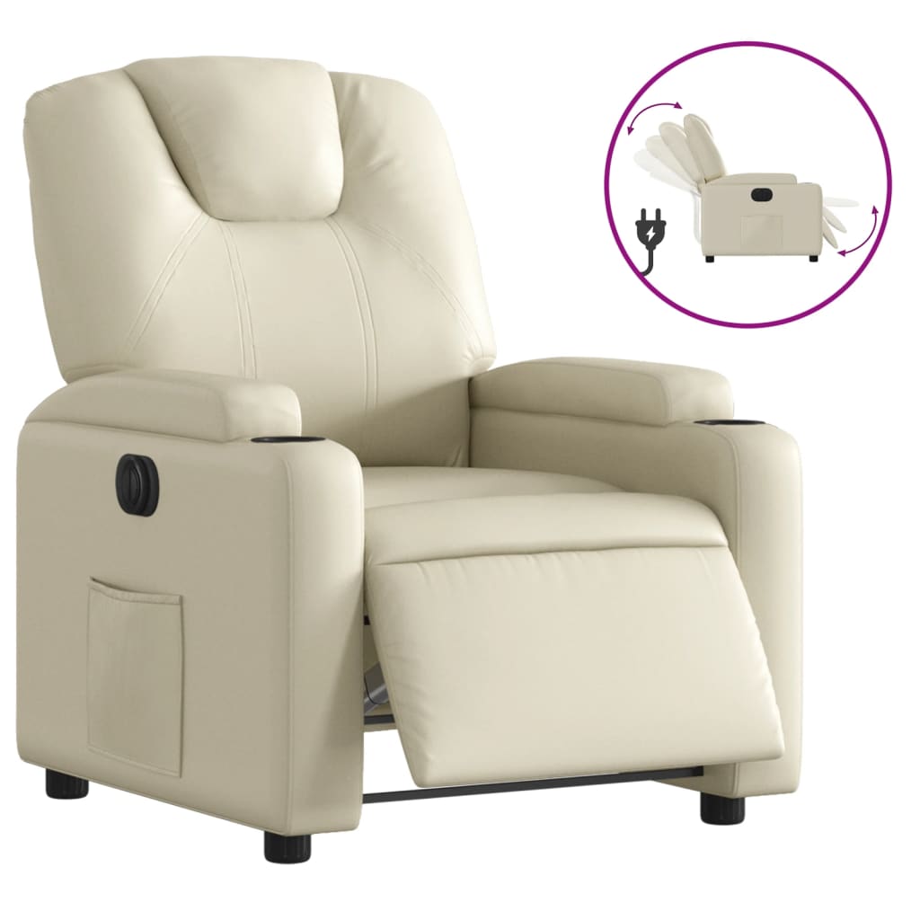 Fauteuil inclinable électrique Crème Similicuir - XIOS