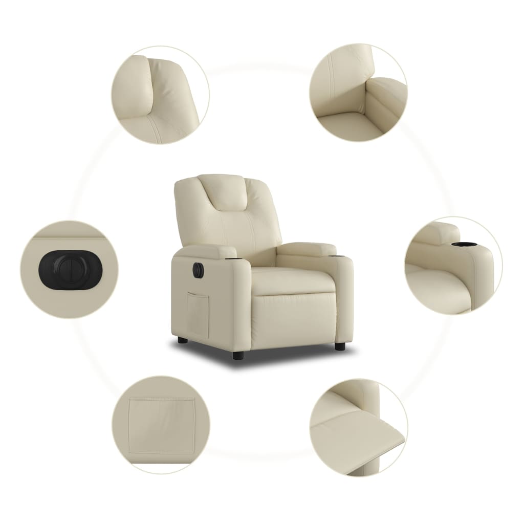 Fauteuil inclinable électrique Crème Similicuir - XIOS