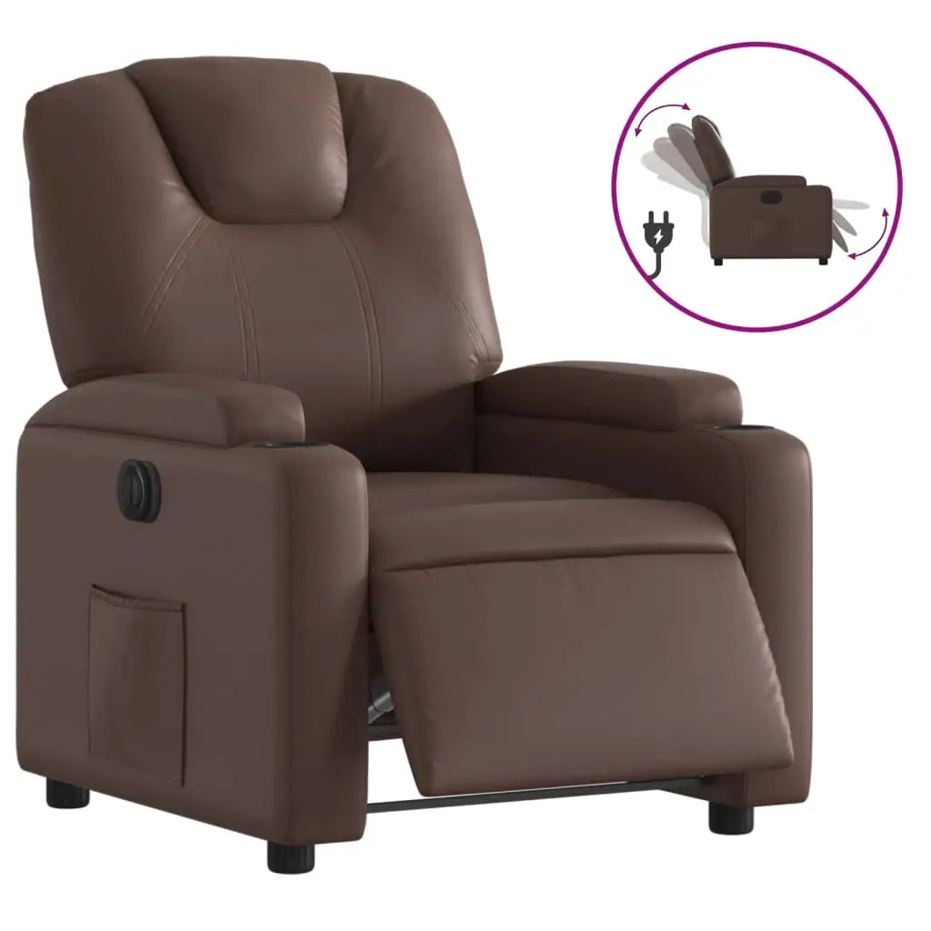 Fauteuil inclinable électrique Marron Similicuir - XIOS