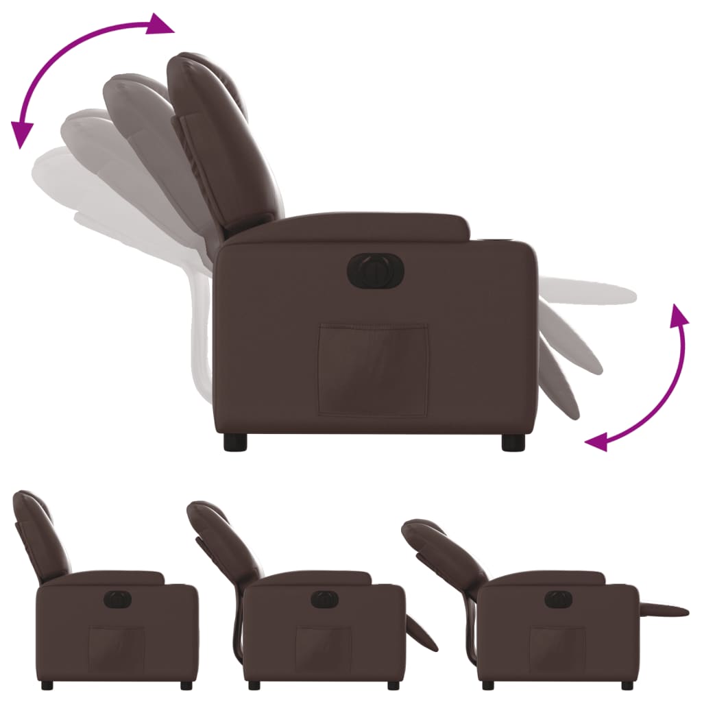 Fauteuil inclinable électrique Marron Similicuir