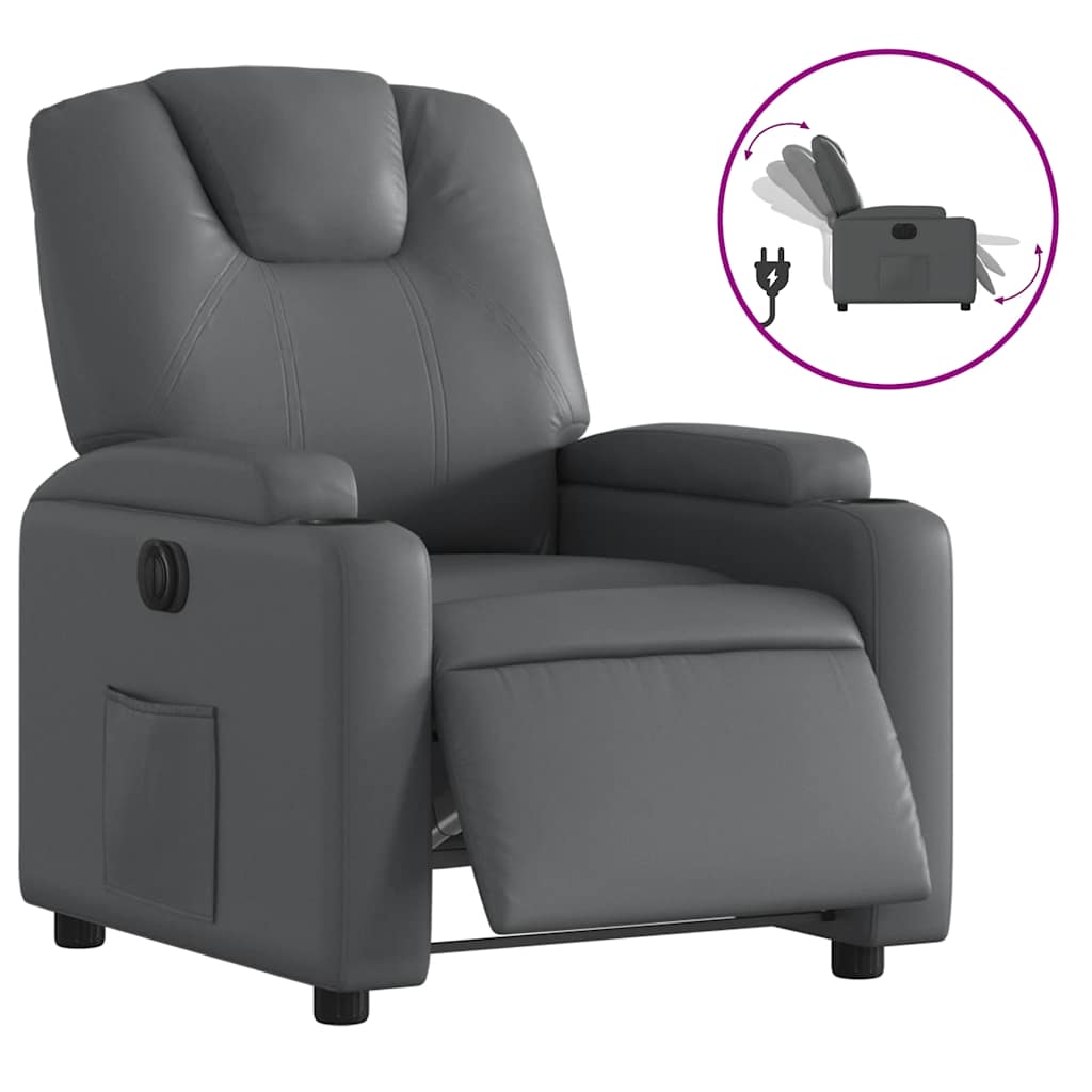 Fauteuil inclinable électrique Gris Similicuir - XIOS