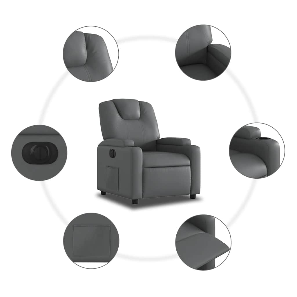 Fauteuil inclinable électrique Gris Similicuir - XIOS