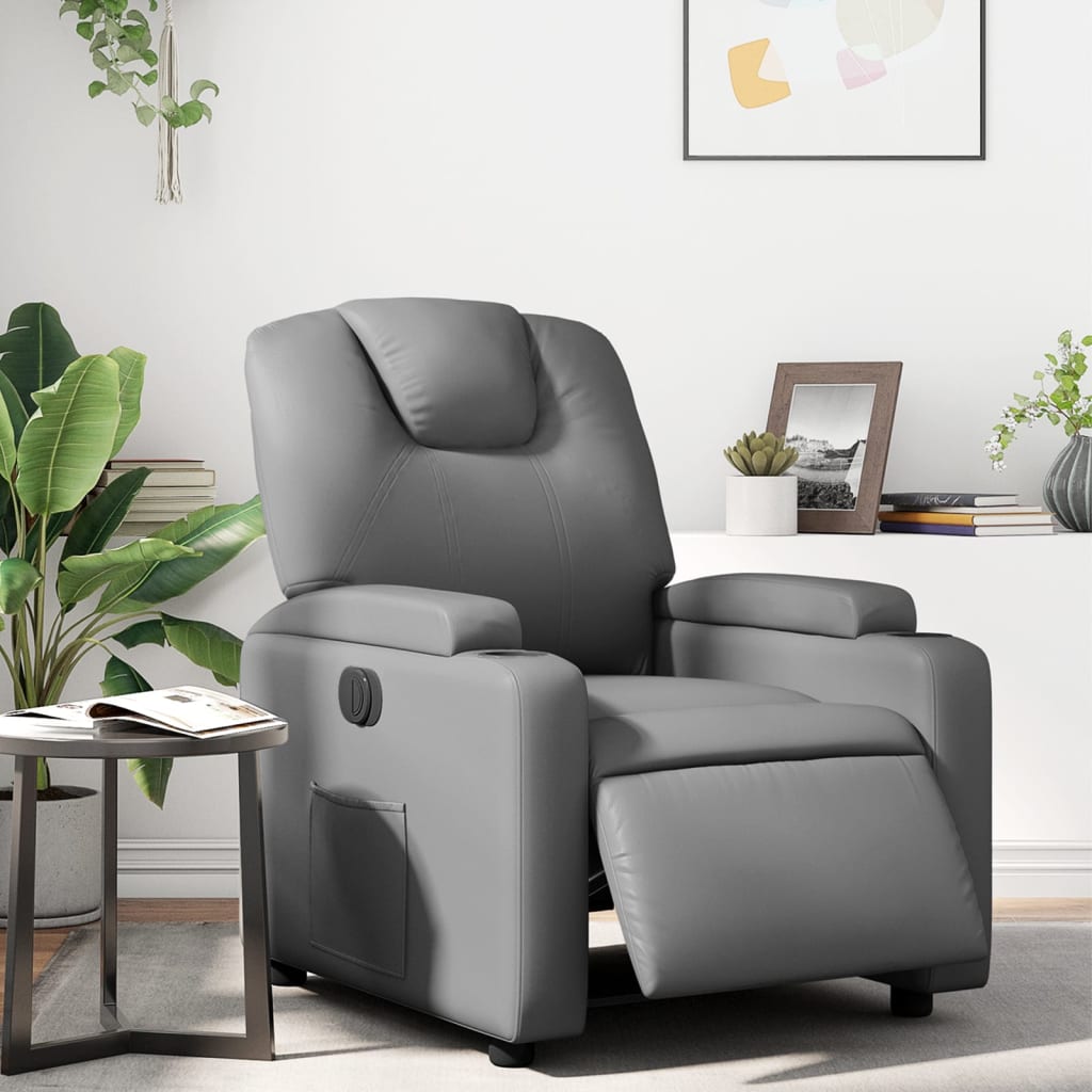 Fauteuil inclinable électrique Gris Similicuir - XIOS