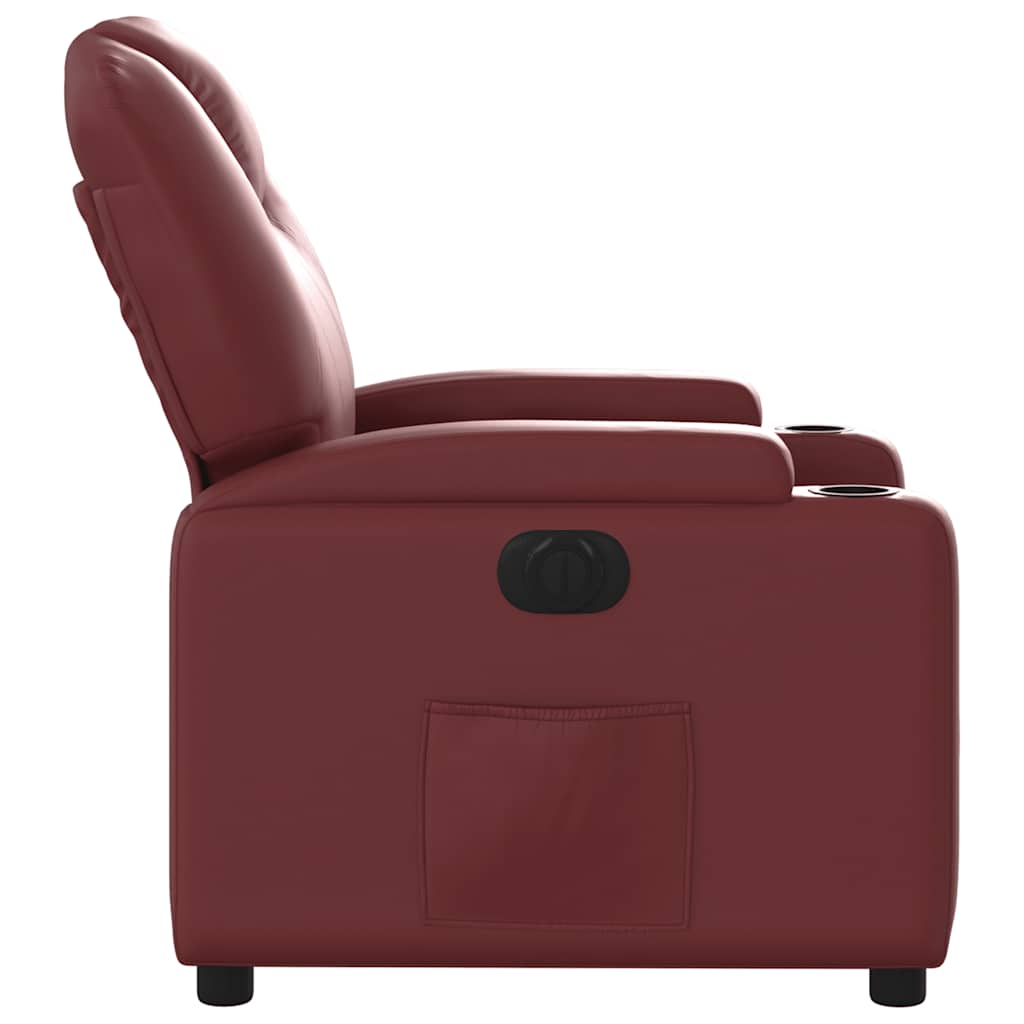 Fauteuil inclinable électrique Rouge bordeaux Similicuir - XIOS
