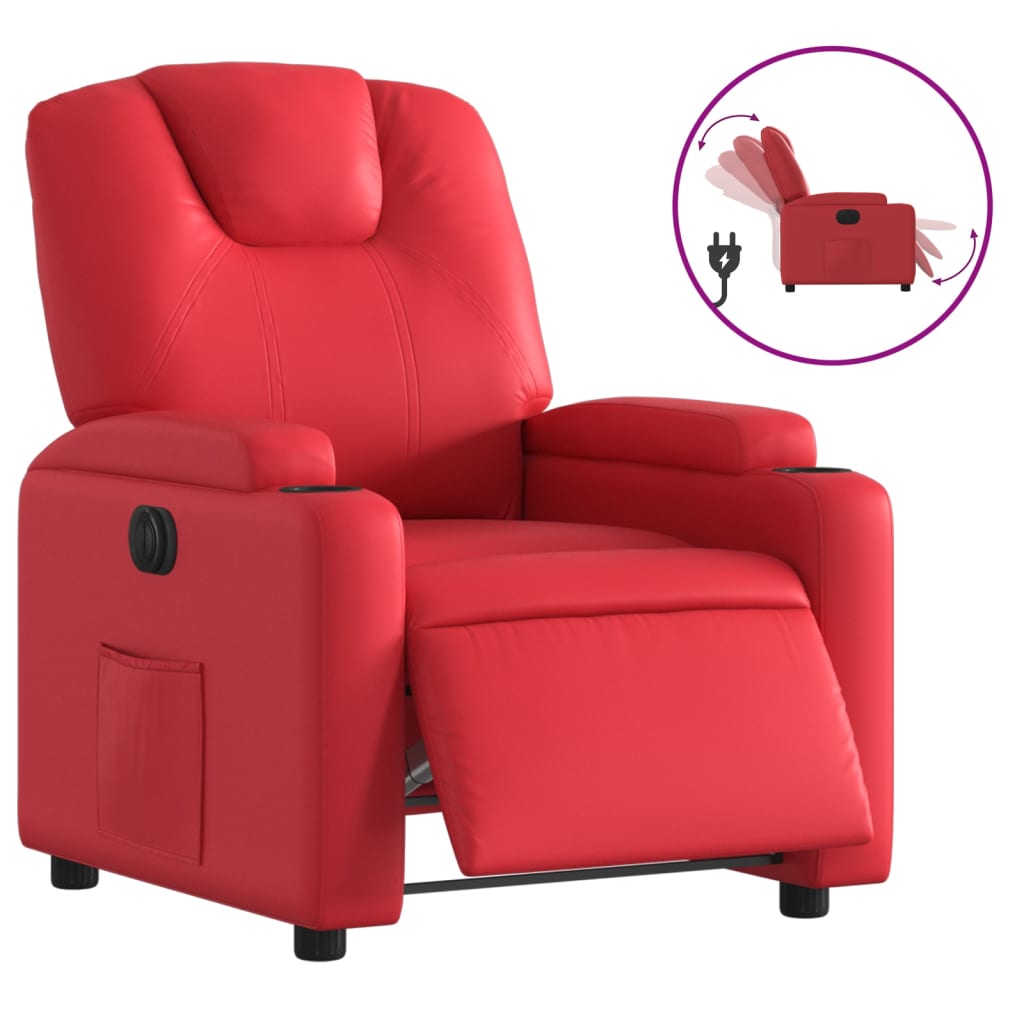 Fauteuil inclinable électrique Rouge Similicuir - XIOS