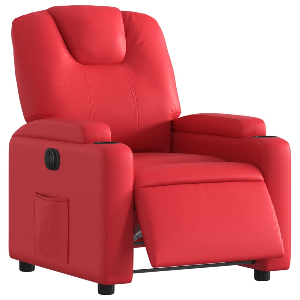 Fauteuil inclinable électrique Rouge Similicuir - XIOS