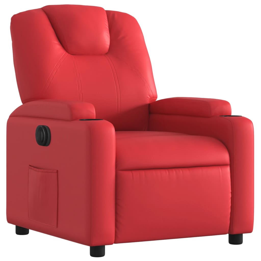 Fauteuil inclinable électrique Rouge Similicuir - XIOS