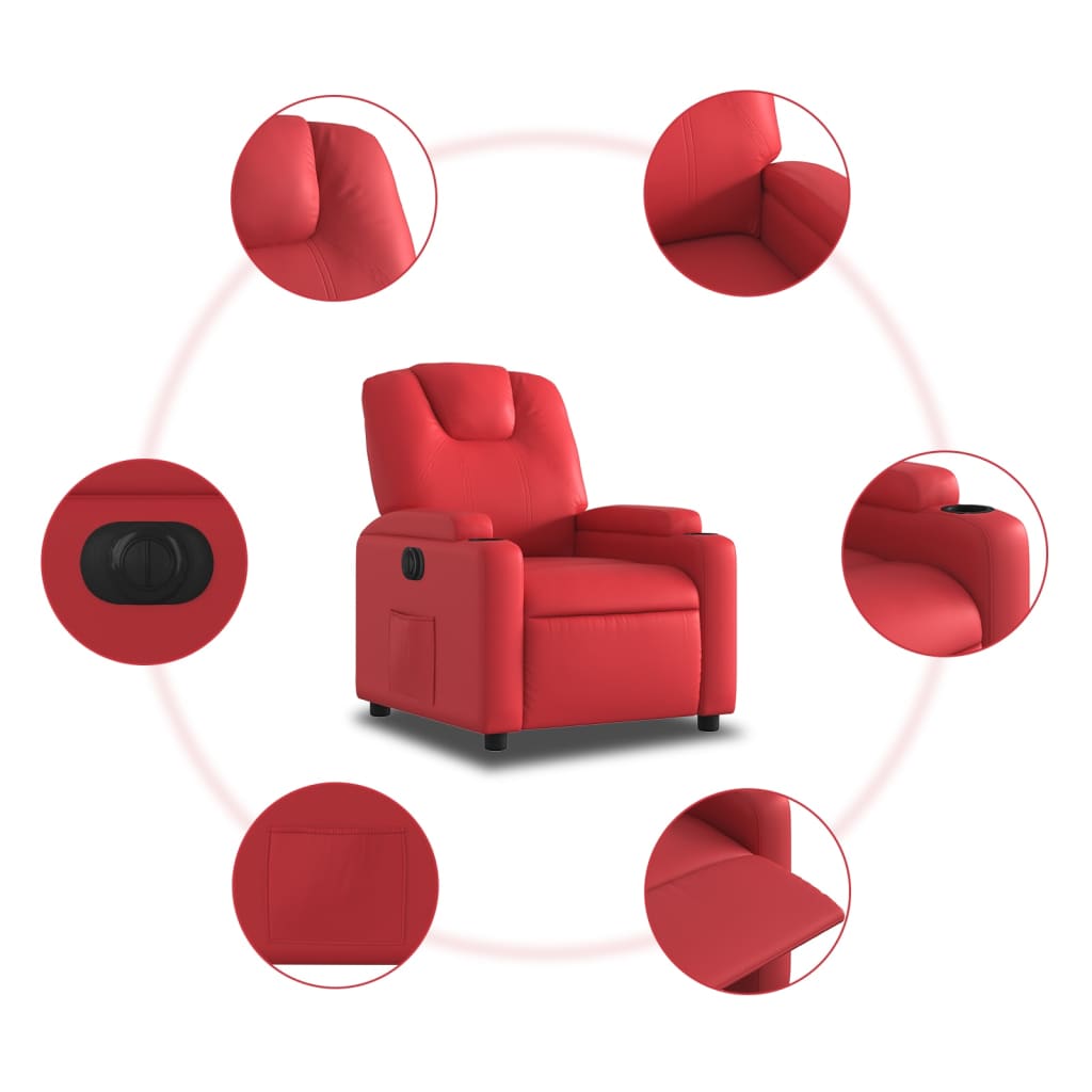 Fauteuil inclinable électrique Rouge Similicuir - XIOS