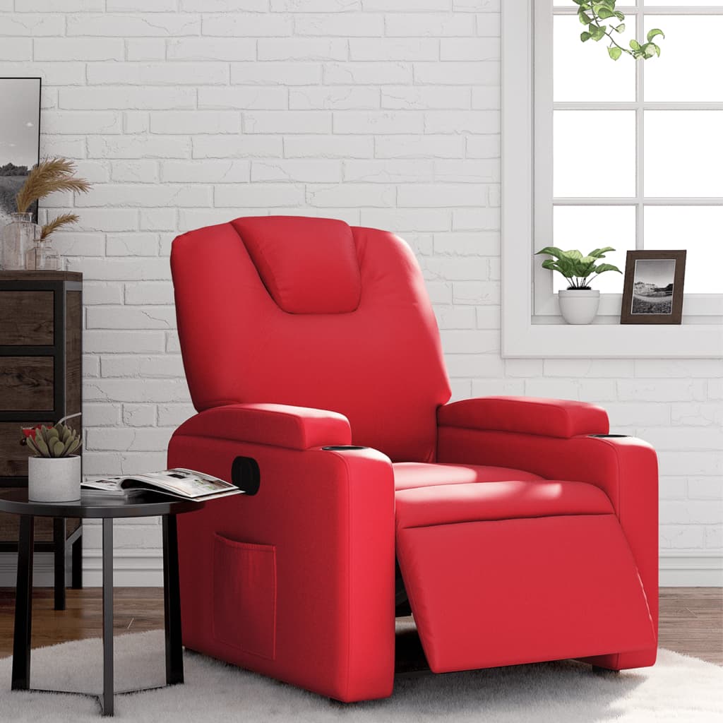 Fauteuil inclinable électrique Rouge Similicuir - XIOS