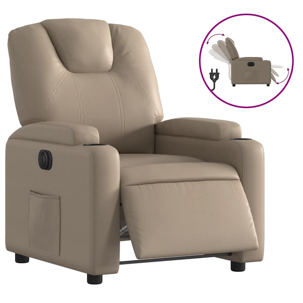 Fauteuil inclinable électrique Cappuccino Similicuir - XIOS