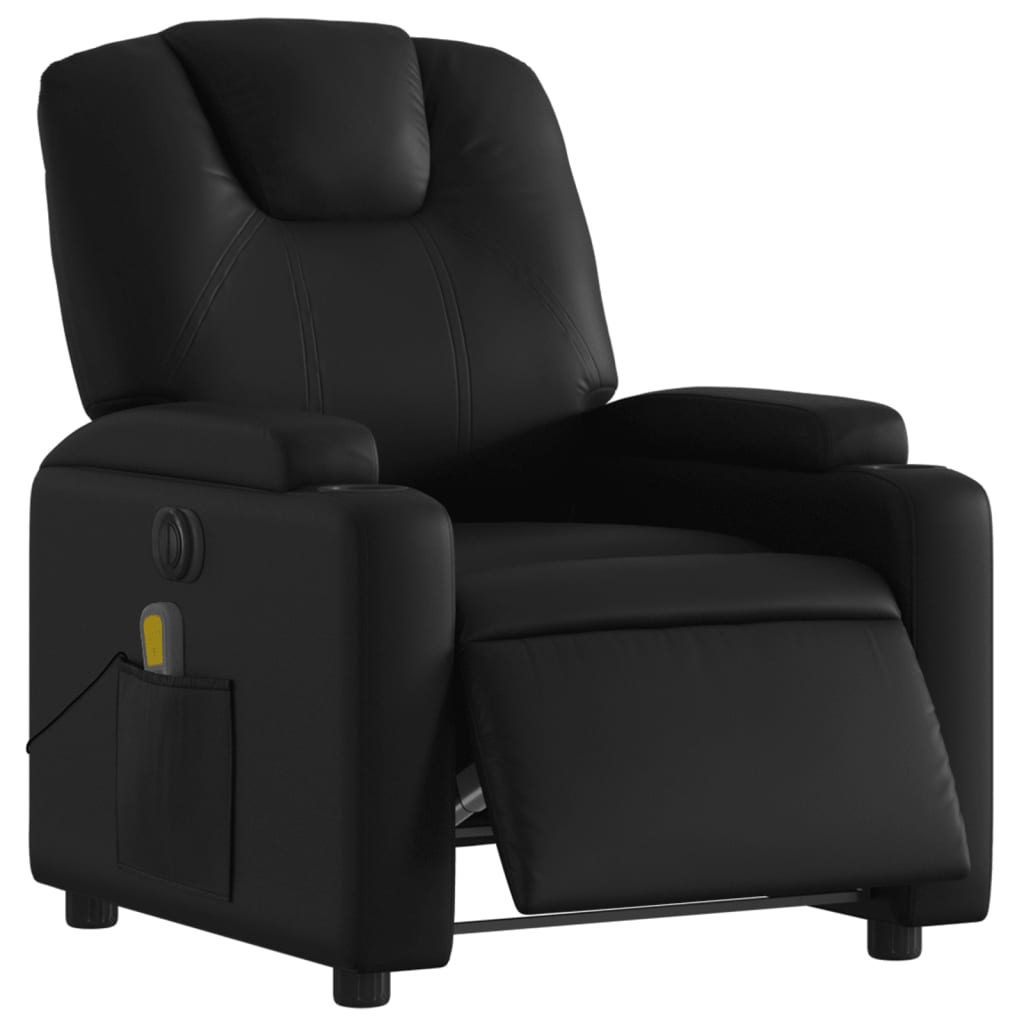 Fauteuil de massage inclinable électrique noir similicuir - XIOS