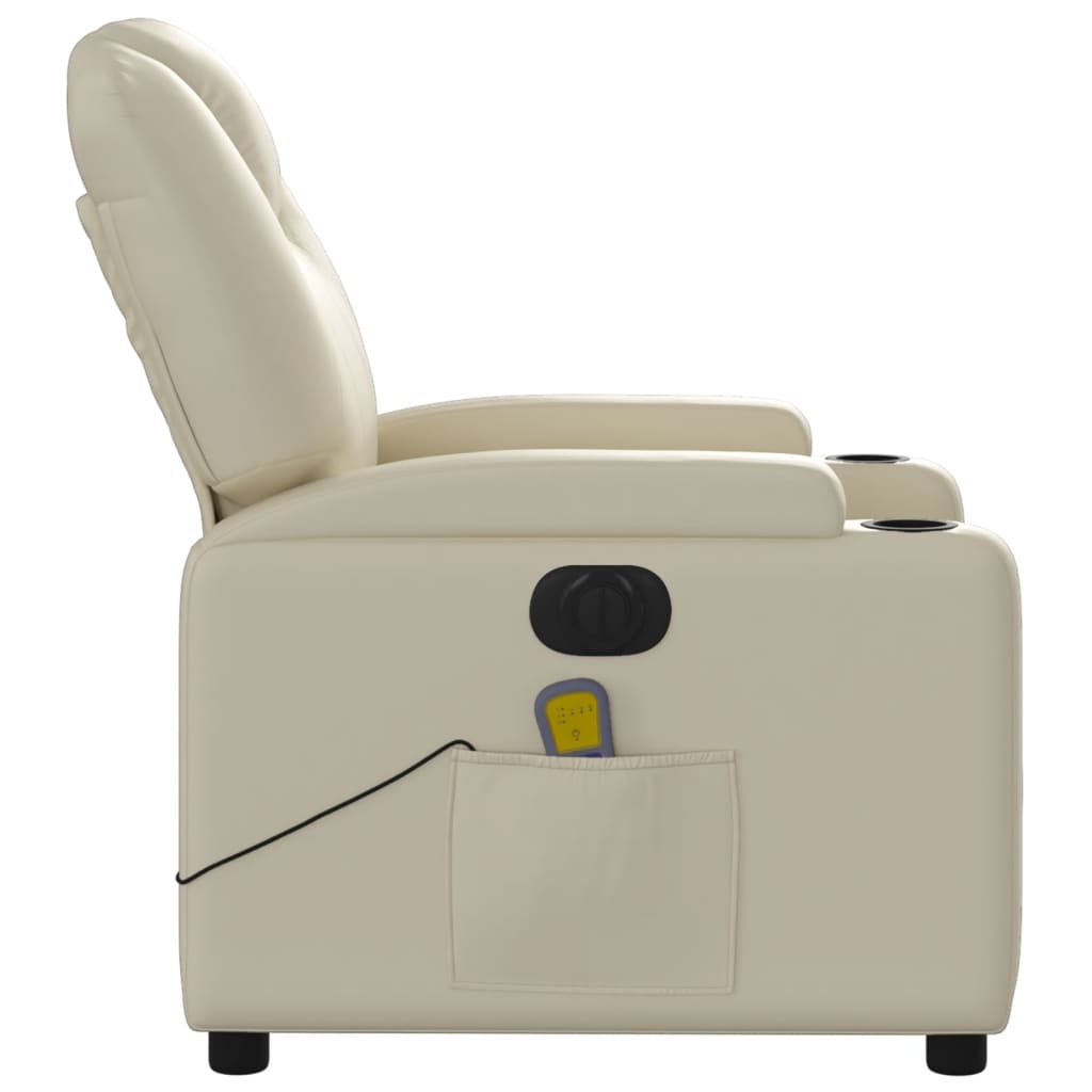 Fauteuil de massage inclinable électrique crème similicuir - XIOS