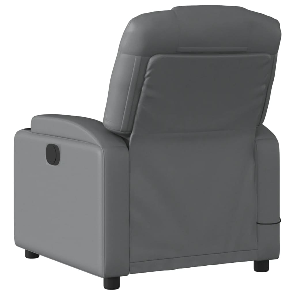 Fauteuil de massage inclinable électrique gris similicuir - XIOS