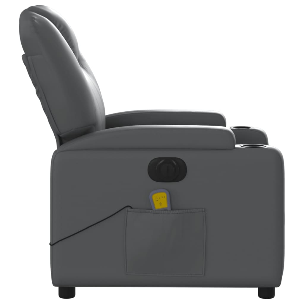 Fauteuil de massage inclinable électrique gris similicuir - XIOS