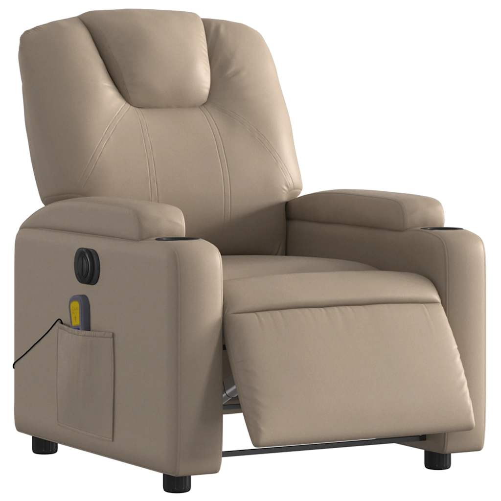 Fauteuil de massage inclinable électrique cappuccino similicuir - XIOS