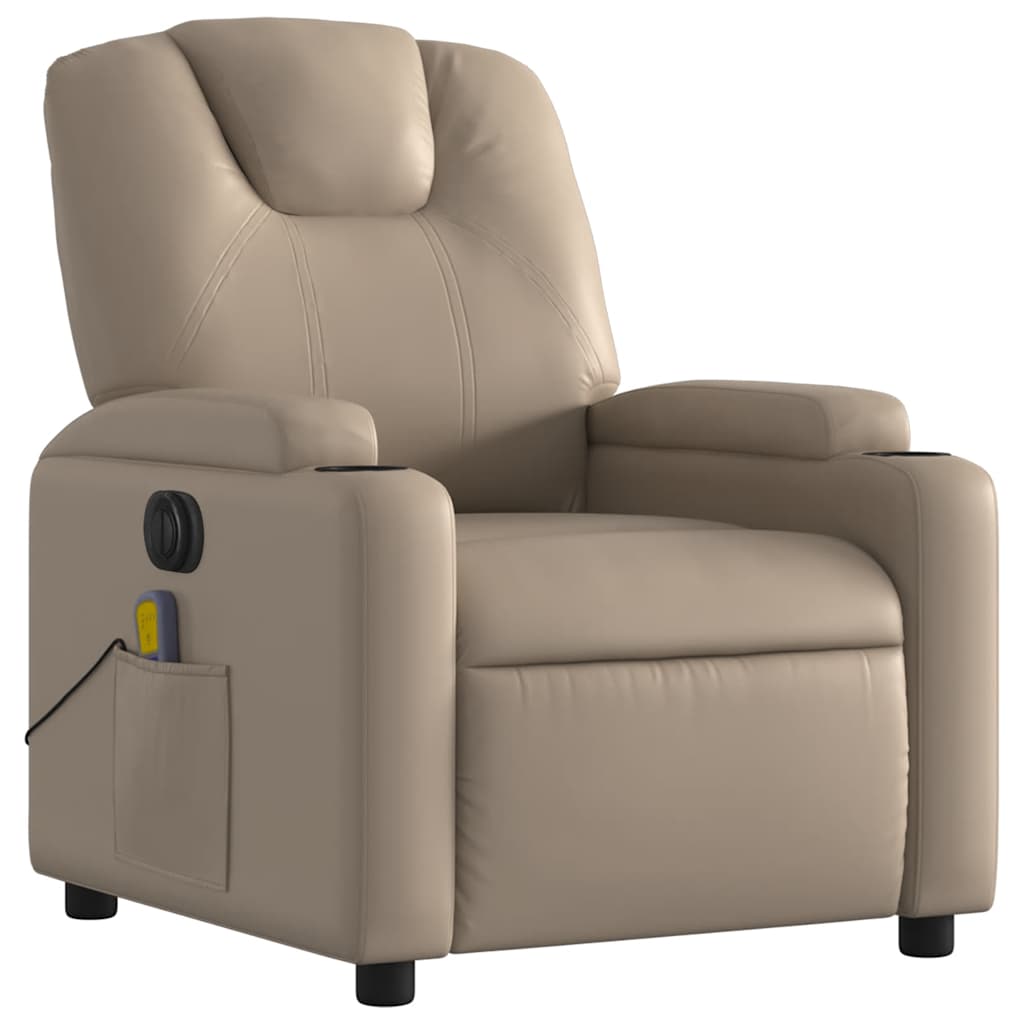 Fauteuil de massage inclinable électrique cappuccino similicuir - XIOS