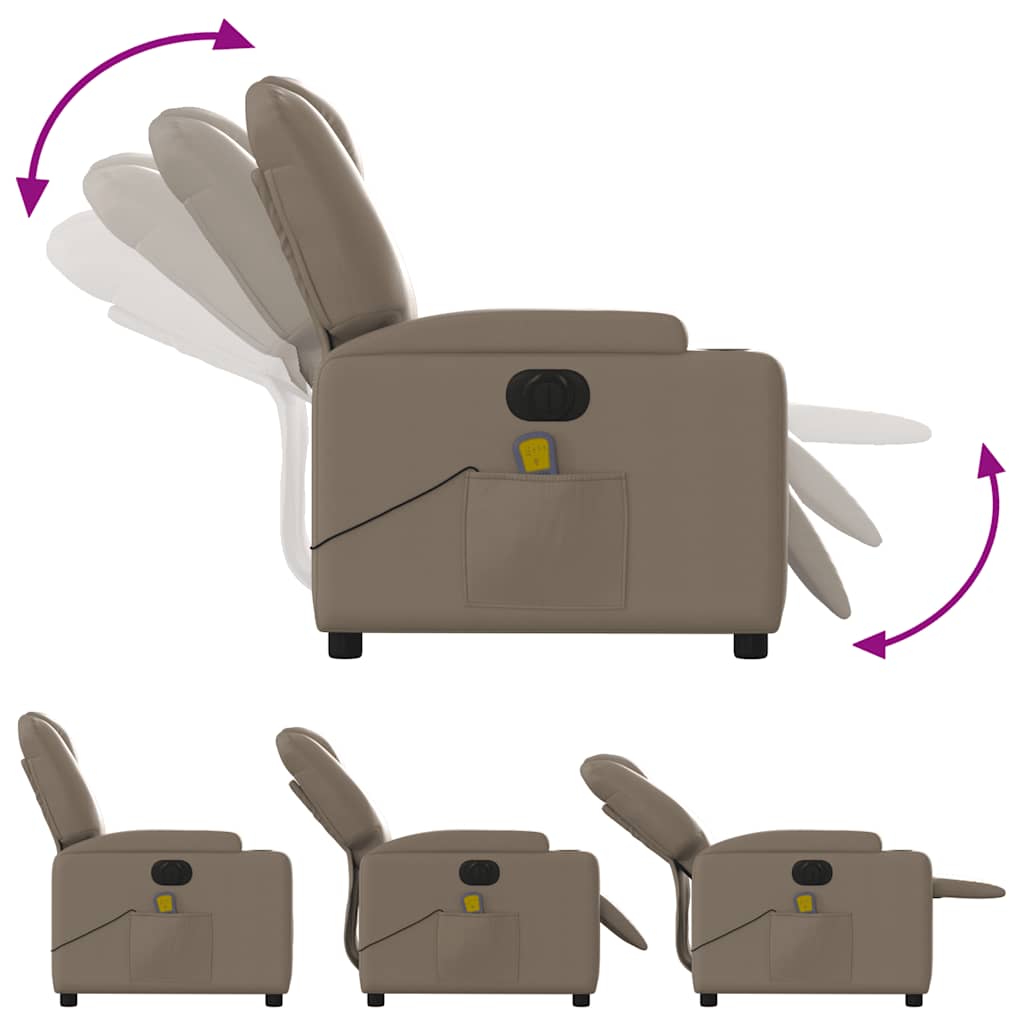 Fauteuil de massage inclinable électrique cappuccino similicuir - XIOS