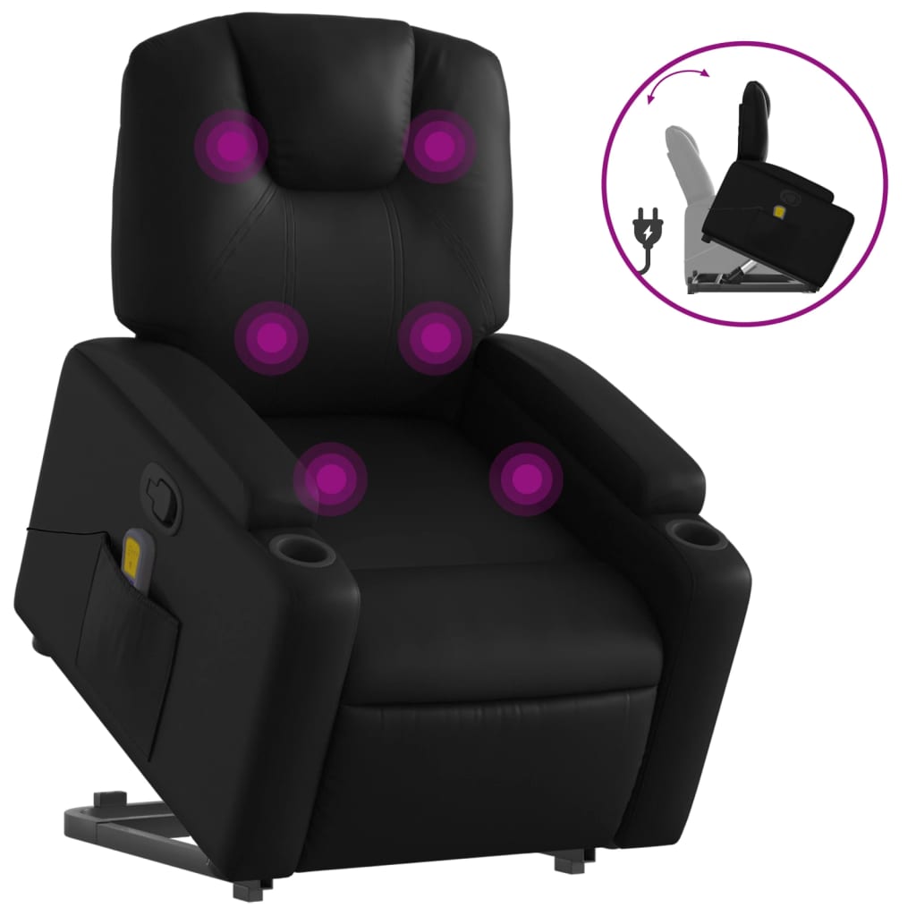 Fauteuil inclinable de massage Noir Similicuir - XIOS