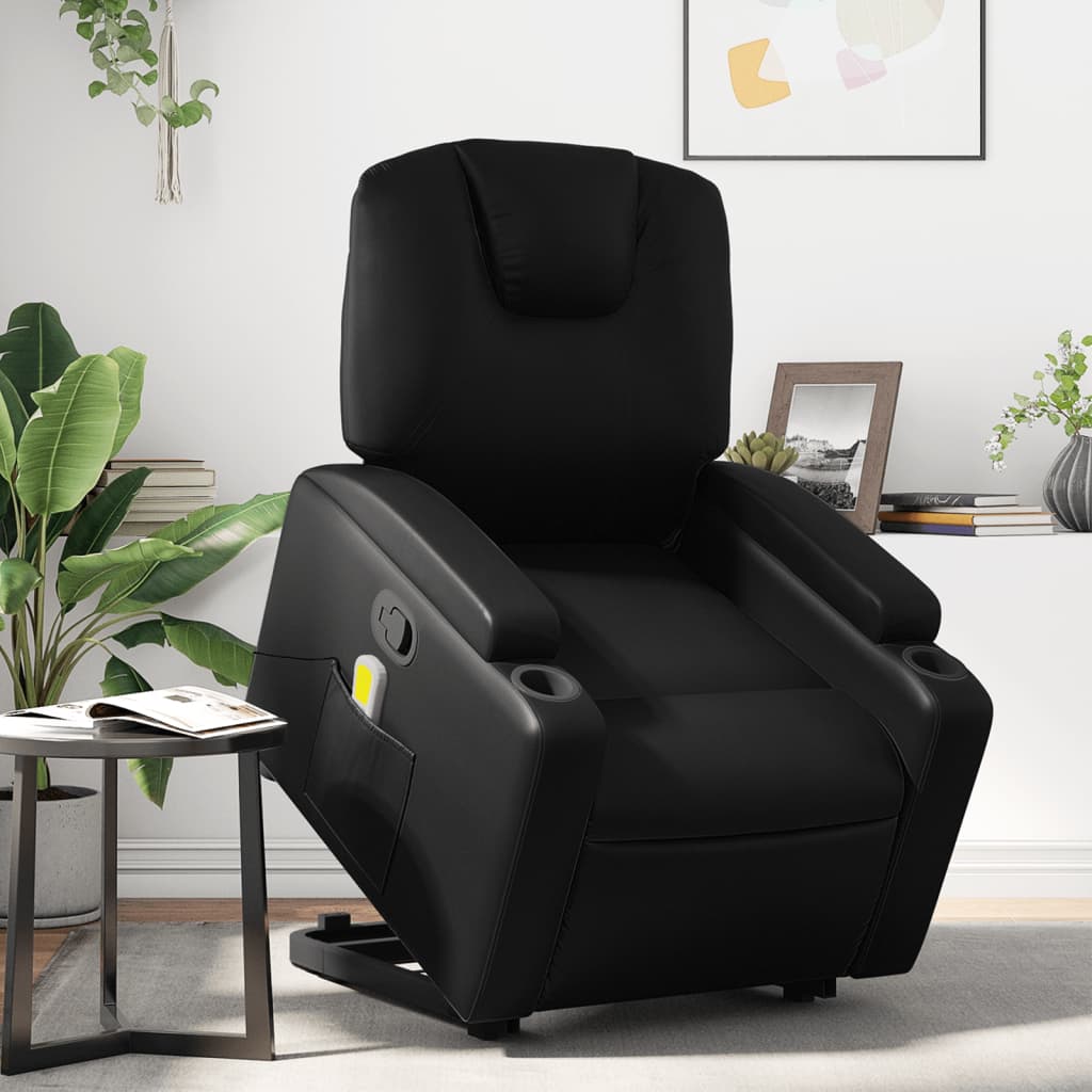 Fauteuil inclinable de massage Noir Similicuir - XIOS