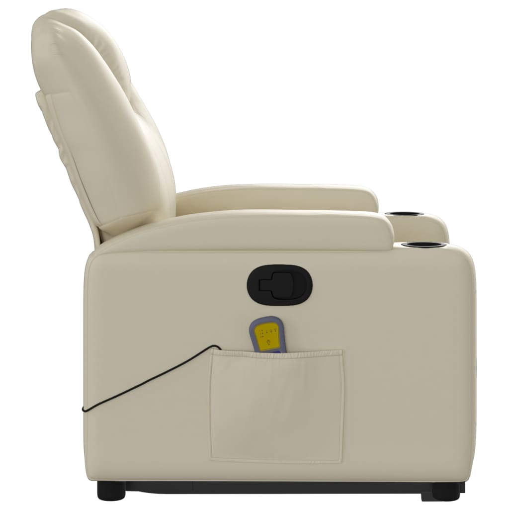 Fauteuil inclinable de massage Crème Similicuir - XIOS
