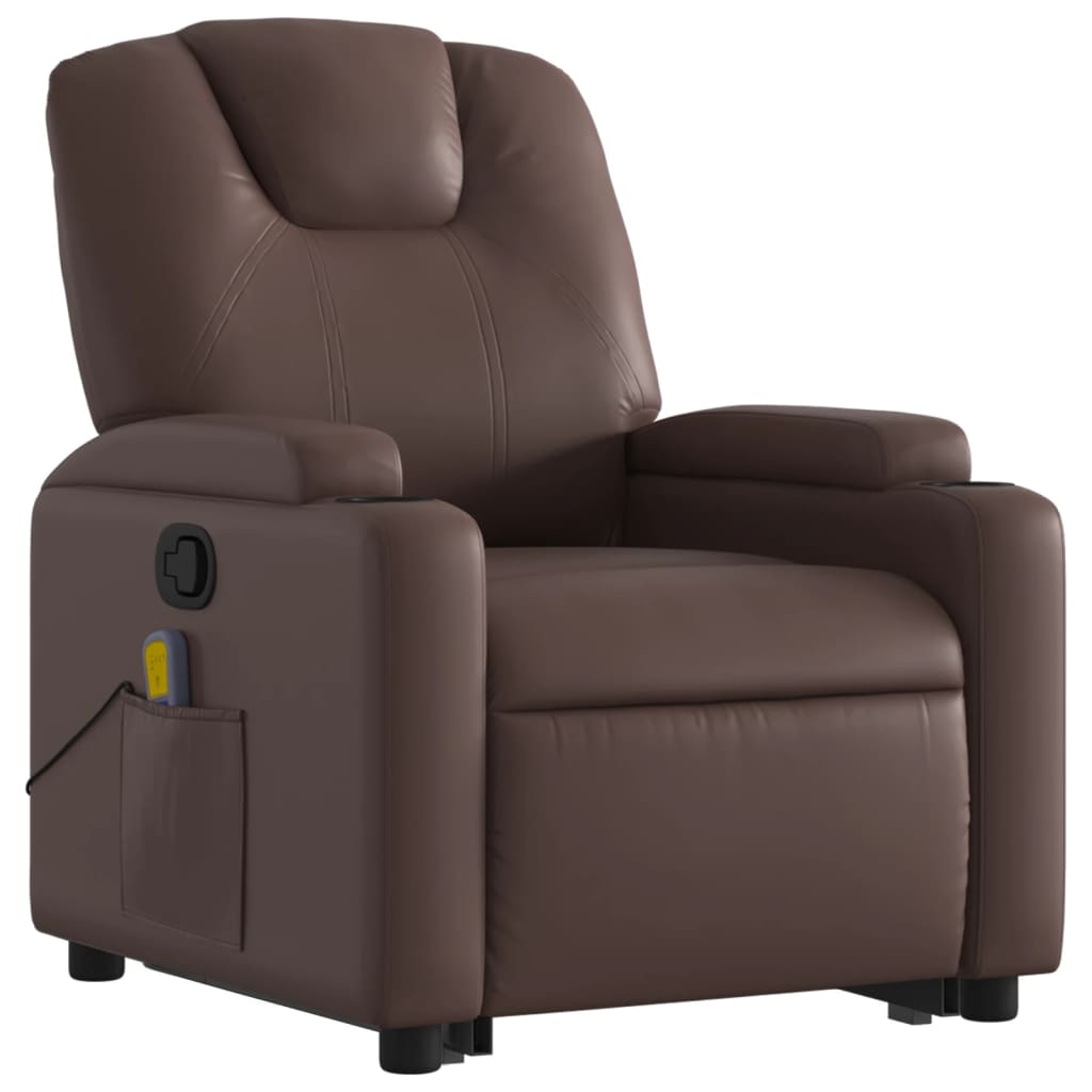 Fauteuil inclinable de massage Marron Similicuir - XIOS
