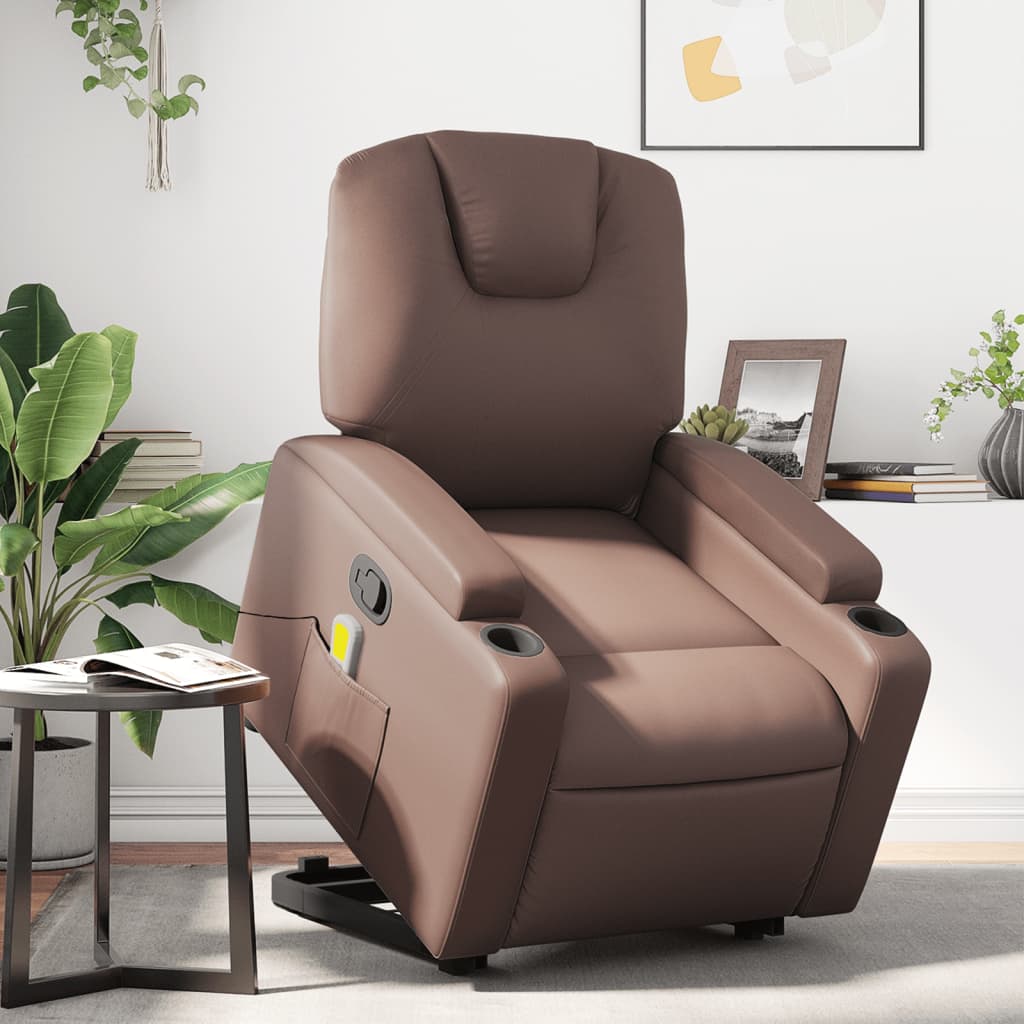 Fauteuil inclinable de massage Marron Similicuir - XIOS