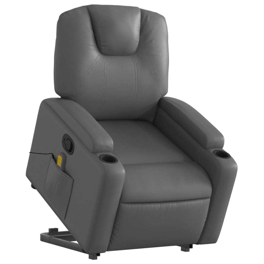 Fauteuil inclinable de massage Gris Similicuir - XIOS