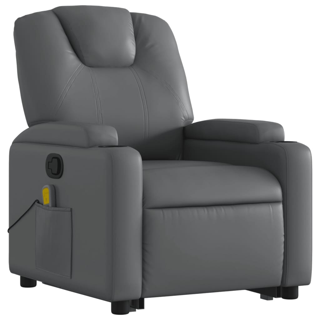 Fauteuil inclinable de massage Gris Similicuir - XIOS