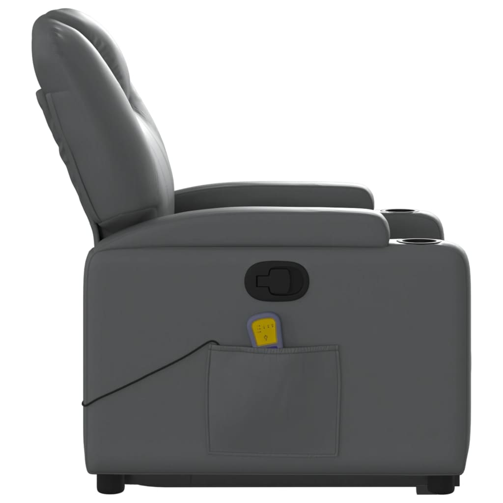 Fauteuil inclinable de massage Gris Similicuir - XIOS