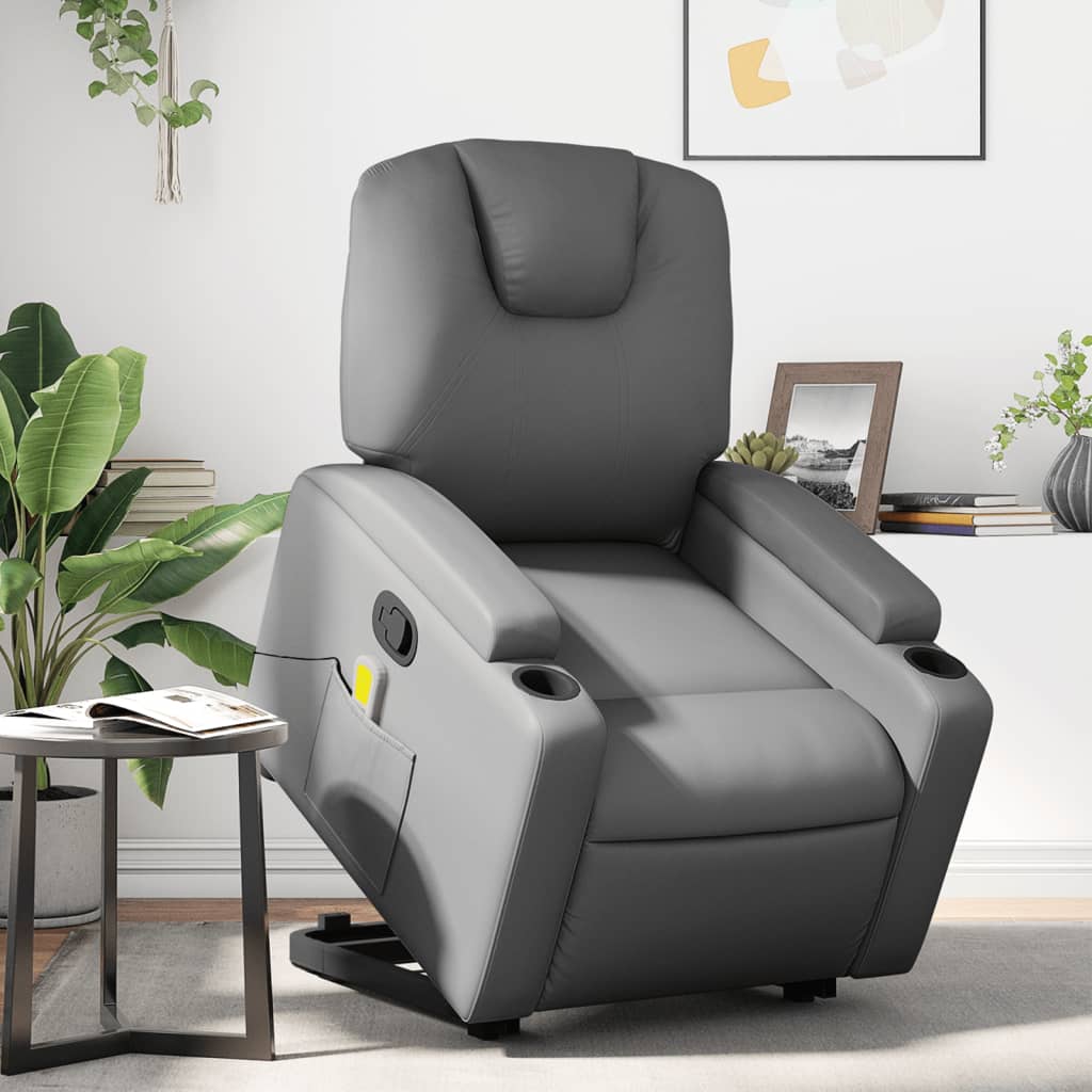 Fauteuil inclinable de massage Gris Similicuir - XIOS