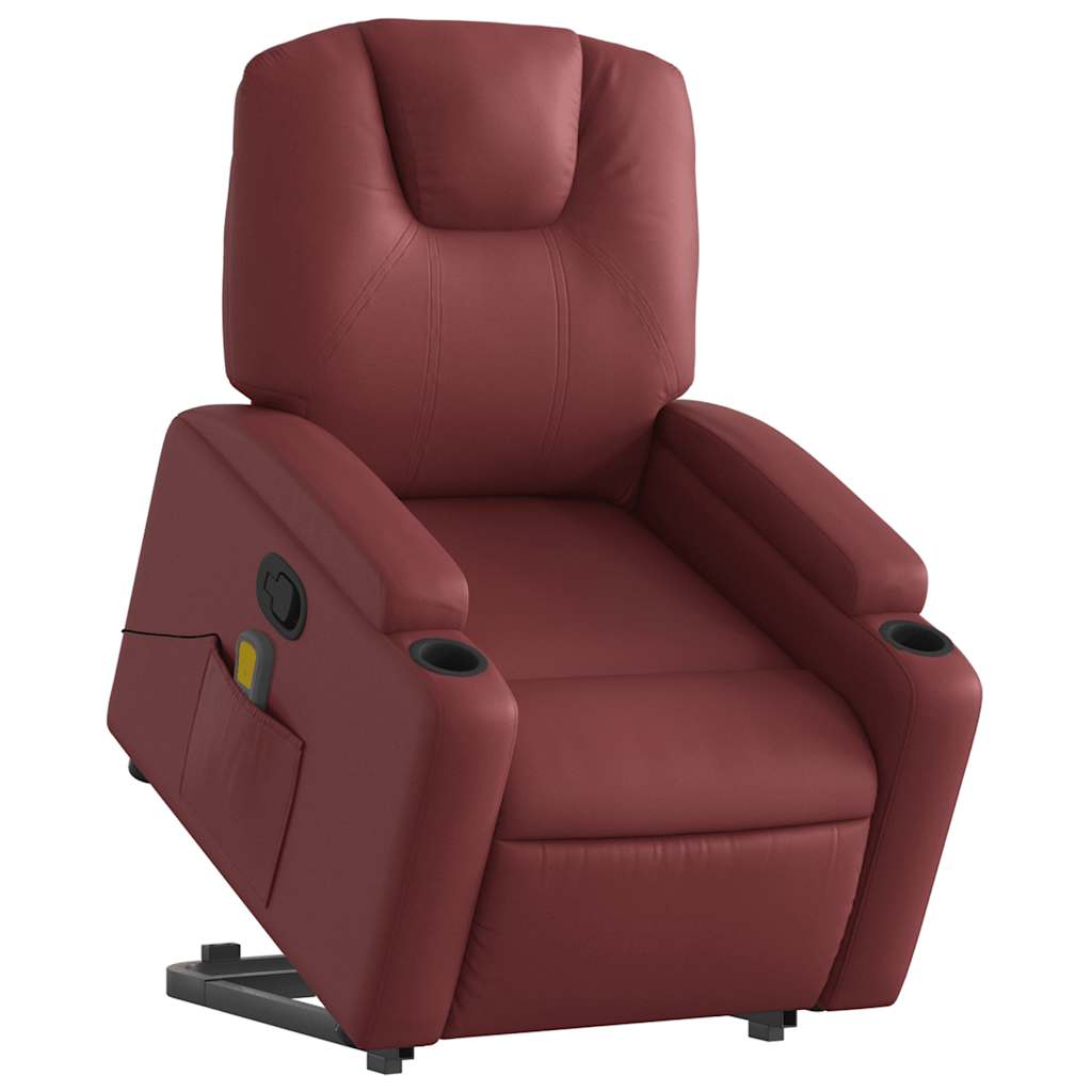 Fauteuil inclinable de massage Rouge bordeaux Similicuir - XIOS