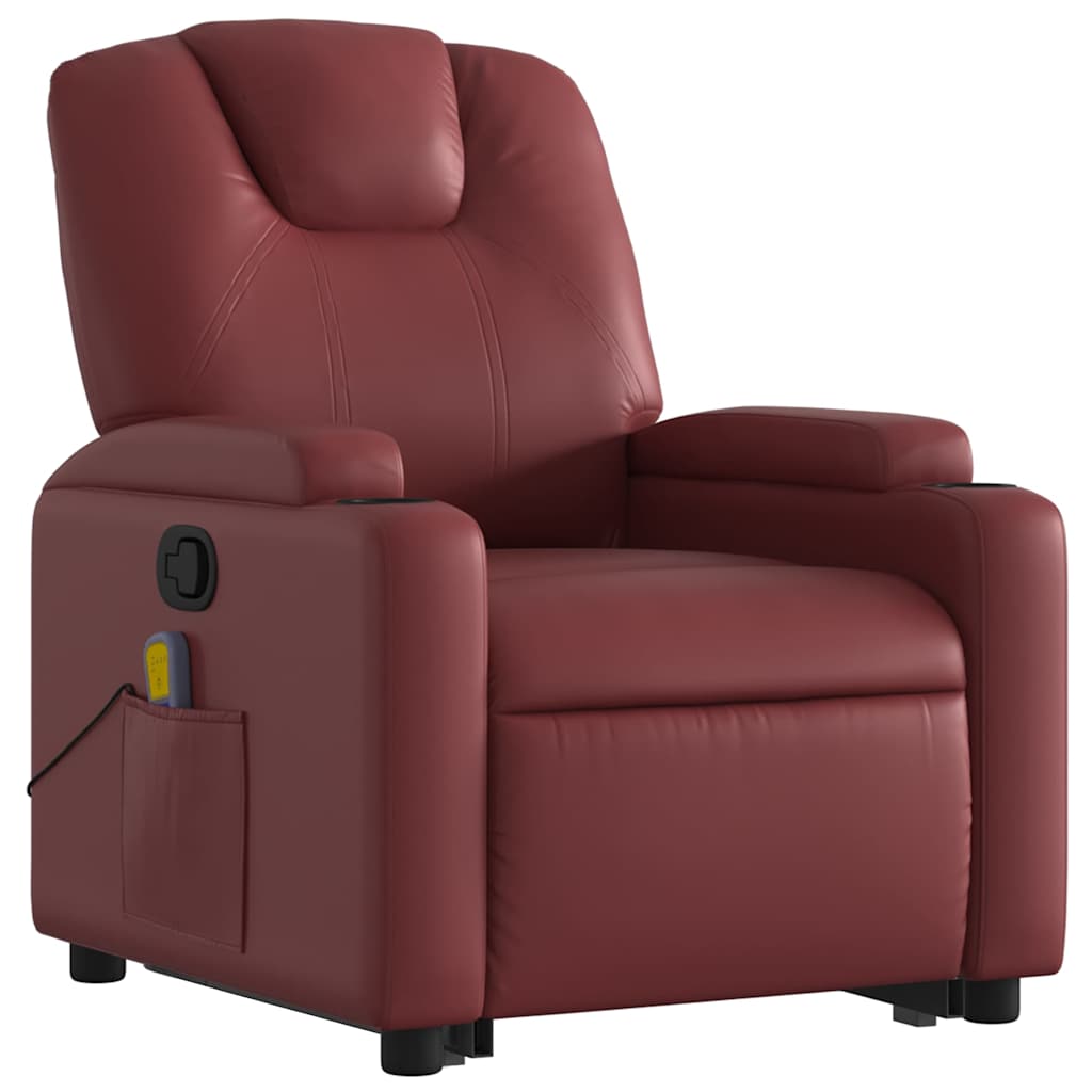 Fauteuil inclinable de massage Rouge bordeaux Similicuir - XIOS