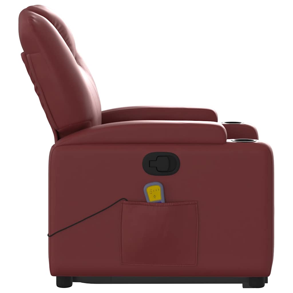 Fauteuil inclinable de massage Rouge bordeaux Similicuir - XIOS