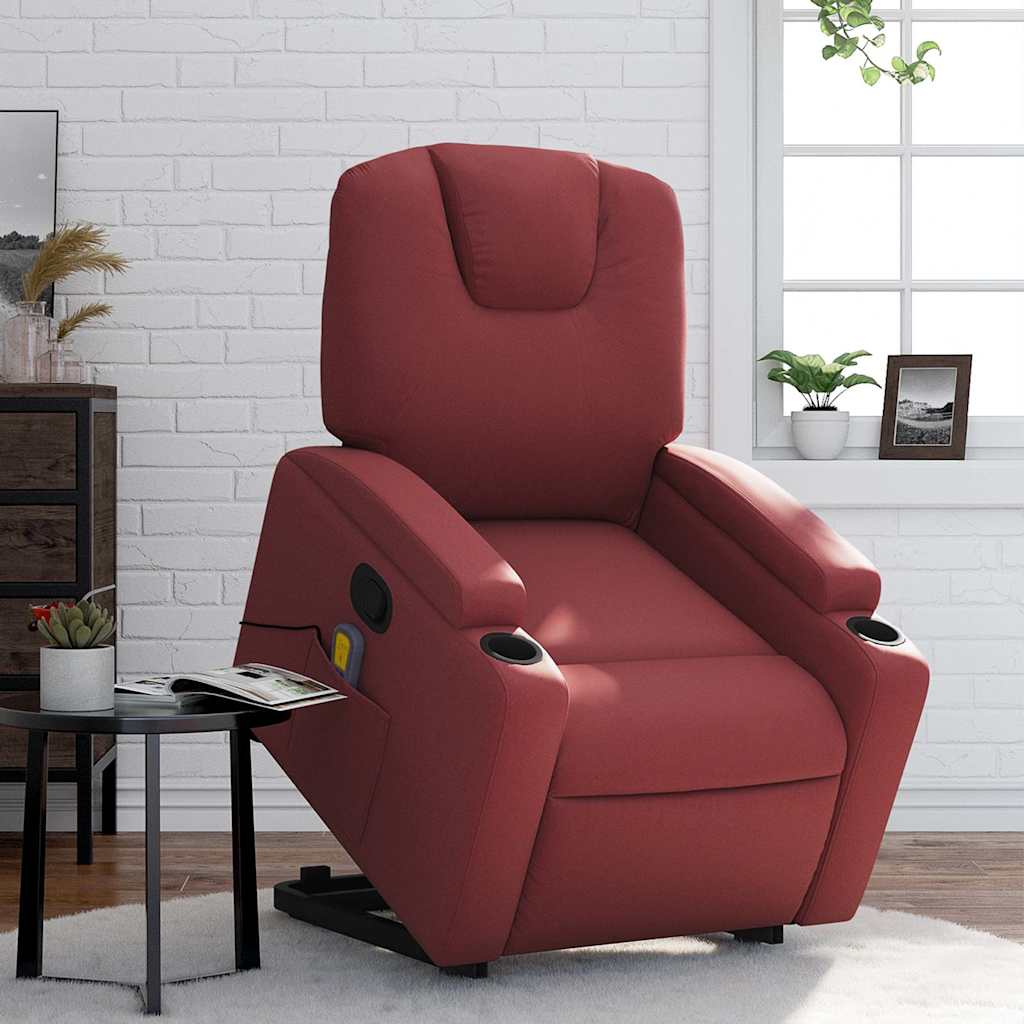 Fauteuil inclinable de massage Rouge bordeaux Similicuir - XIOS